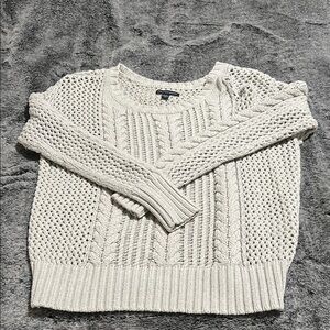 American Eagle Outfitters Cream Knit Sweater